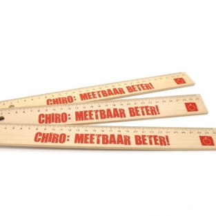 Wooden ruler 30 cm with steel side